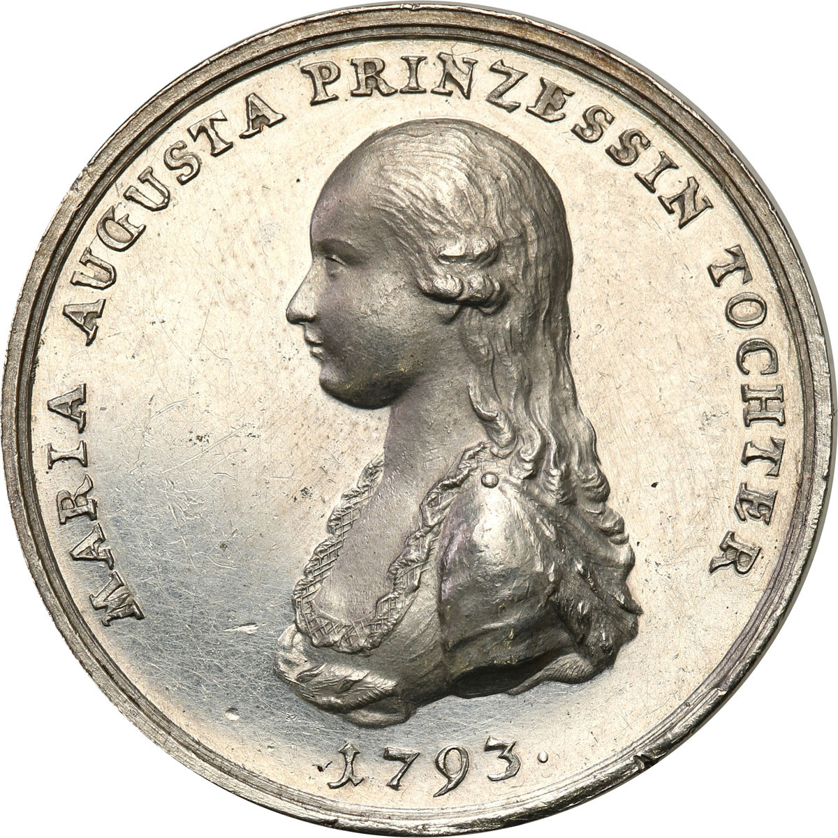 Niemcy, Saksonia. Medal  bierzmowania Marii Augusty 1793, srebro